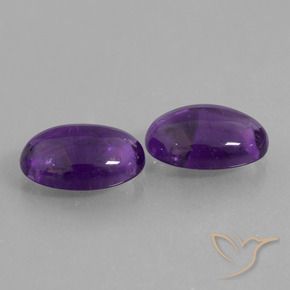 Gemas de Amatista Violeta medio natural de 11.45 ct, Ovalada, Transparente