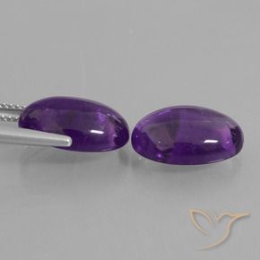 Gemas de Amatista Violeta medio natural de 11.45 ct, Ovalada, Transparente