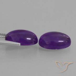 Gemas de Amatista Violeta medio natural de 12.78 ct, Ovalada, Transparente
