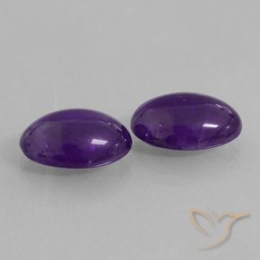 Gemas de Amatista Violeta medio natural de 10.63 ct, Ovalada, Transparente