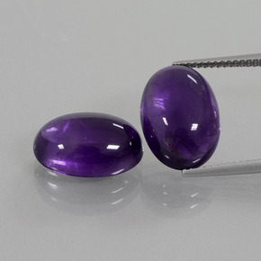 Gemas de amatista violeta natural de 12,84 ct, corte óvalo, transparente