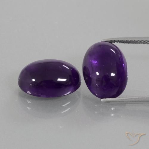 12.34ctw Natural Violeta oscuro Amatista, Ovalada, Transparente