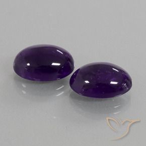 Gemas de Amatista Violeta oscuro natural de 12.34 ct, Ovalada, Transparente