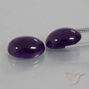 Gemas de Amatista Violeta oscuro natural de 12.34 ct, Ovalada, Transparente