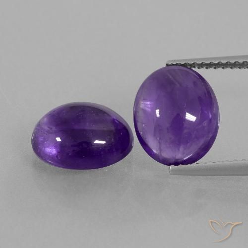 6.42ctw Natural Violeta medio Amatista, Ovalada, Transparente