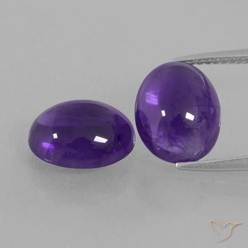 6.89ctw Natural Violeta medio Amatista, Ovalada, Transparente