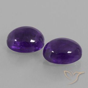 Gemas de Amatista Violeta medio natural de 8.45 ct, Ovalada, Transparente