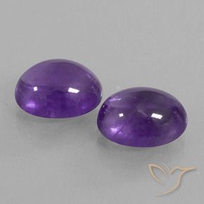 Gemas de Amatista Violeta claro medio natural de 7.53 ct, Ovalada, Transparente