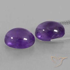 Gemas de Amatista Violeta claro medio natural de 7.53 ct, Ovalada, Transparente