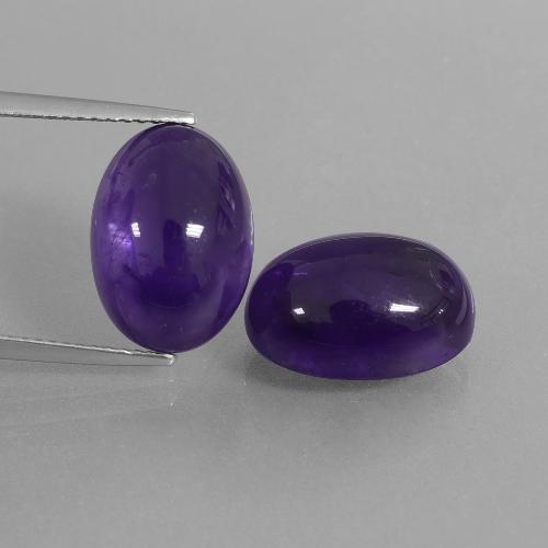 Gemas de Amatista Violeta oscuro natural de 14.72 ct, Corte Óvalo, Transparente