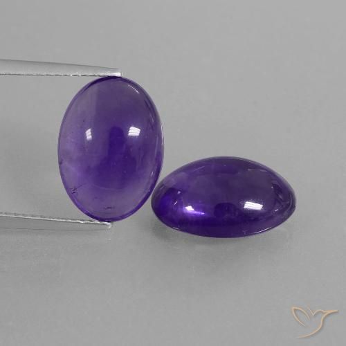 10.31ctw Natural Violeta oscuro Amatista, Ovalada, Transparente