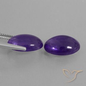Gemas de Amatista Violeta oscuro natural de 10.31 ct, Ovalada, Transparente