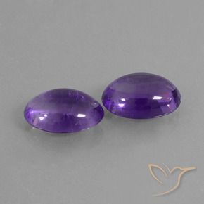 Gemas de Amatista Violeta medio natural de 10.67 ct, Ovalada, Transparente