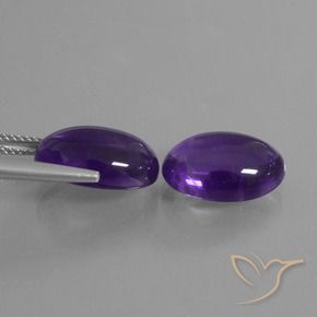 Gemas de Amatista Violeta medio natural de 11.97 ct, Ovalada, Transparente