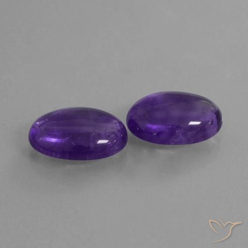 Gemas de Amatista Violeta medio natural de 10.26 ct, Ovalada, Transparente