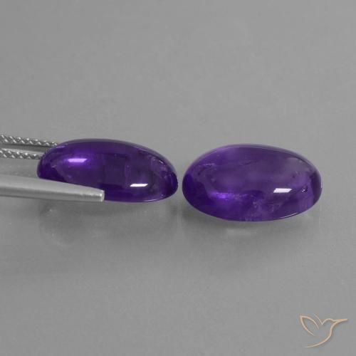 Gemas de Amatista Violeta medio natural de 10.26 ct, Ovalada, Transparente