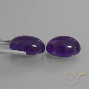 Gemas de Amatista Violeta oscuro natural de 13.54 ct, Ovalada, Transparente