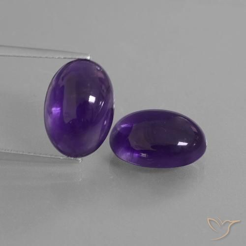 12.53ctw Natural Violeta oscuro Amatista, Ovalada, Transparente