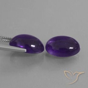 Gemas de Amatista Violeta oscuro natural de 12.53 ct, Ovalada, Transparente