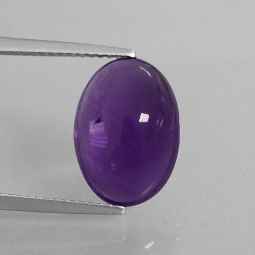 Amatista violeta oscuro natural de 5,40 ct, corte óvalo, transparente