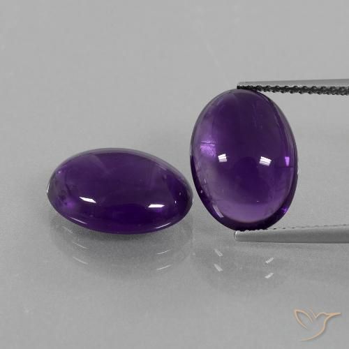 10.34ctw Natural Violeta oscuro Amatista, Ovalada, Transparente