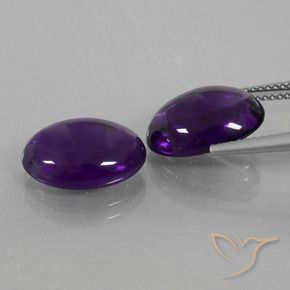 Gemas de Amatista Violeta oscuro natural de 10.34 ct, Ovalada, Transparente