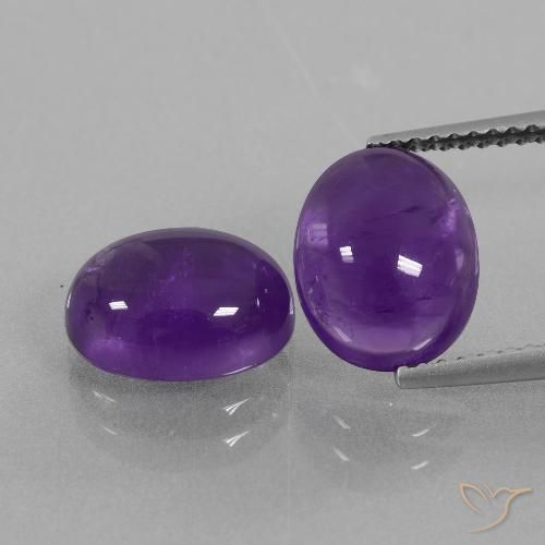 5.83ctw Natural Violeta medio Amatista, Ovalada, Transparente