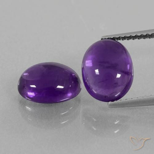 5.61ctw Natural Violeta medio Amatista, Ovalada, Transparente