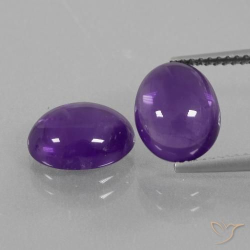 5.23ctw Natural Violeta medio Amatista, Ovalada, Transparente