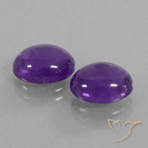 Gemas de Amatista Violeta medio natural de 5.23 ct, Ovalada, Transparente