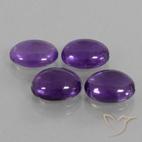 Gemas de Amatista Violeta medio natural de 8.83 ct, Ovalada, Transparente