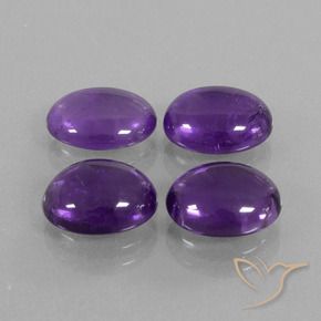 Gemas de Amatista Violeta medio natural de 8.83 ct, Ovalada, Transparente