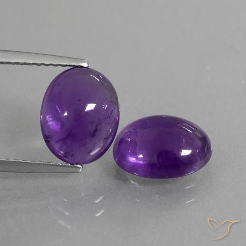 4.97ctw Natural Violeta medio Amatista, Ovalada, Transparente