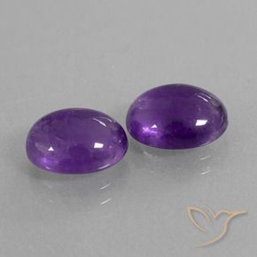 Gemas de Amatista Violeta medio natural de 4.97 ct, Ovalada, Transparente
