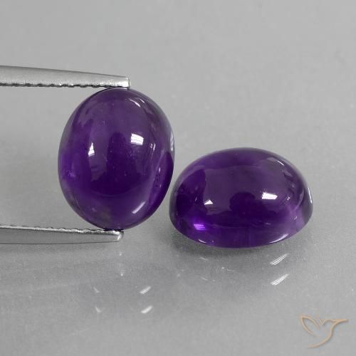 6.14ctw Natural Violeta medio Amatista, Ovalada, Transparente