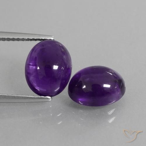 6.09ctw Natural Violeta medio Amatista, Ovalada, Transparente