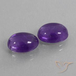 Gemas de Amatista Violeta medio natural de 5.36 ct, Ovalada, Transparente