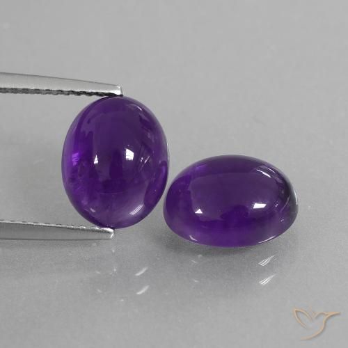 5.95ctw Natural Violeta medio Amatista, Ovalada, Transparente