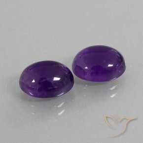Gemas de Amatista Violeta medio natural de 5.95 ct, Ovalada, Transparente
