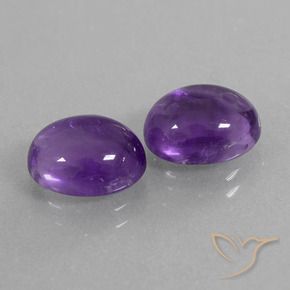 Gemas de Amatista Violeta claro medio natural de 5.80 ct, Corte Óvalo, Transparente