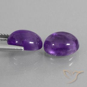 Gemas de Amatista Violeta claro medio natural de 5.80 ct, Corte Óvalo, Transparente