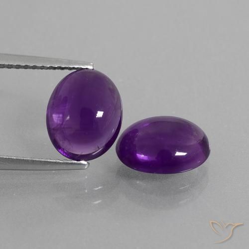4.65ctw Natural Violeta oscuro Amatista, Ovalada, Transparente
