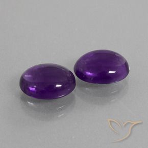 Gemas de Amatista Violeta oscuro natural de 4.65 ct, Ovalada, Transparente