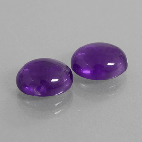 Gemas de Amatista Violeta medio natural de 5.38 ct, Corte Óvalo, Transparente