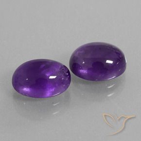Gemas de Amatista Violeta medio natural de 5.78 ct, Ovalada, Transparente