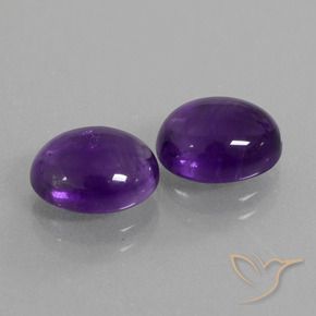 Gemas de Amatista Violeta medio natural de 5.58 ct, Ovalada, Transparente
