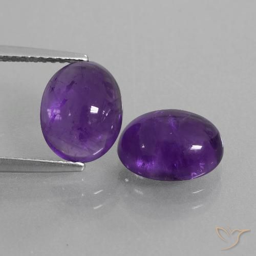 5.52ctw Natural Violeta medio Amatista, Ovalada, Transparente