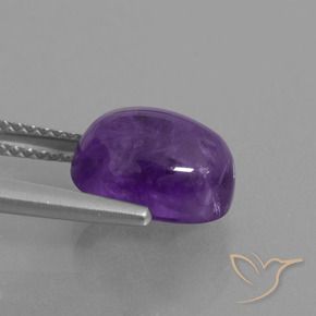 Amatista Violeta medio natural de 3.62 ct, Ovalada, Transparente