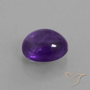Amatista Violeta medio natural de 3.29 ct, Ovalada, Transparente