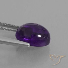 Amatista Violeta medio natural de 3.29 ct, Ovalada, Transparente